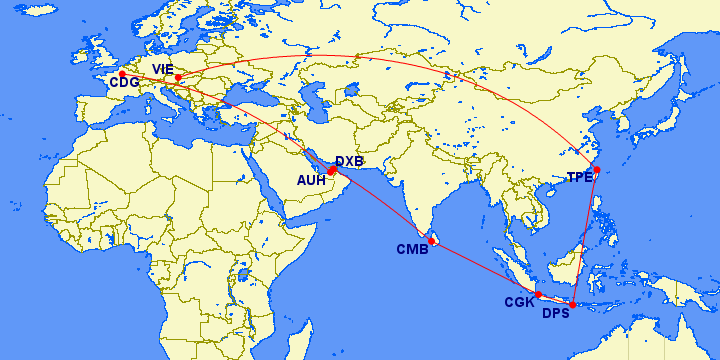 Превью: EVA Air, Бали, SriLankan, Дубай