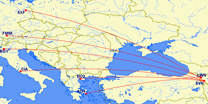 Новые рейсы Ryanair из Греции в Армению