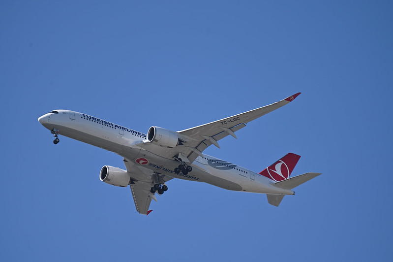 Направления Airbus A350 Turkish Airlines (бывшие самолеты Аэрофлота)